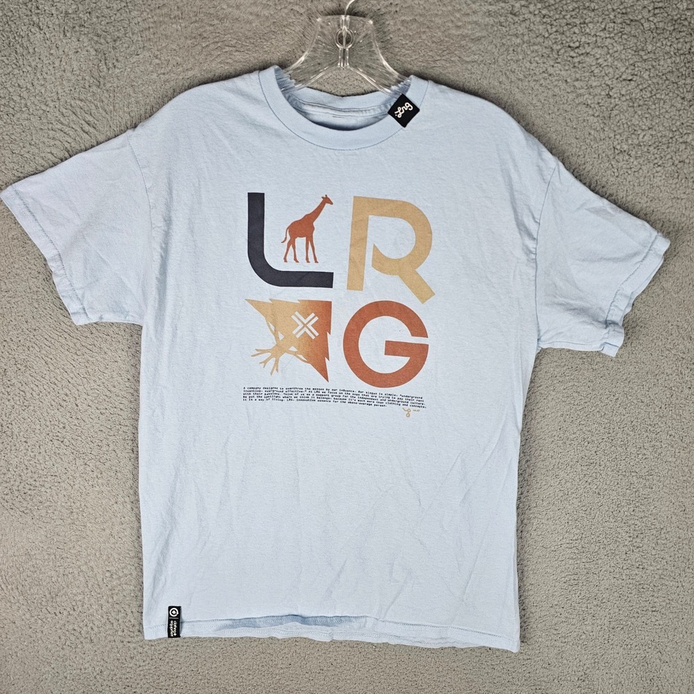 LRG T-Shirt Mens Medium Blue Lifted Research Group Graphic Giraffe Streetwear